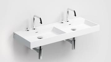Clou Wash Me wastafel dubbel 110x42cm kleur mat wit, Ophalen, Nieuw