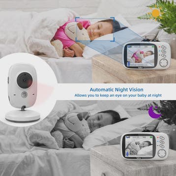 Draadloze Babyfoon met 3.2" Scherm, Nachtzicht, Temperatuur, Verzenden, Nieuw