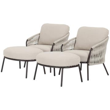 Sarenza lounge balkonset 4 delig zand rope terre frame, Tuin en Terras, Tuinsets en Loungesets, Ophalen of Verzenden, Nieuw