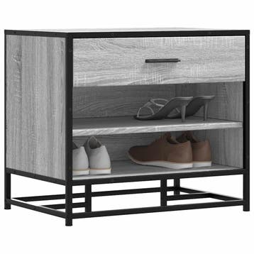vidaXL Schoenenbank 60x40x53,5 cm bewerkt hout en metaal, Verzenden, Nieuw