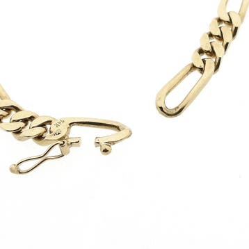 Gouden Figaro schakelarmband, Ophalen of Verzenden, Gebruikt, Goud, Goud