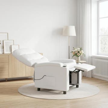 vidaXL Massage-relaxstoel Wit 75 x 93 x 102 cm Stof, Verzenden, Nieuw