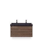 Dante Badmeubelset 100 cm - Tabacco - Wastafel Hardsteen Wit, Ophalen of Verzenden, Nieuw