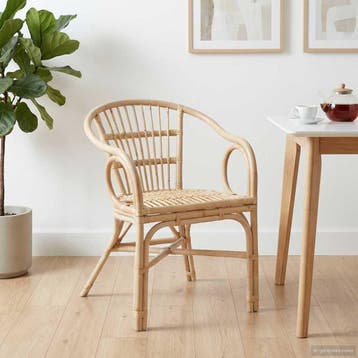 vidaXL Stapelstoel Naturel 58 x 60 x 81 cm Rattan, Huis en Inrichting, Verzenden, Nieuw, Bruin
