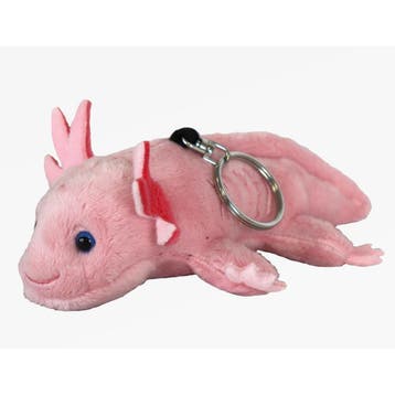 Axolotl knuffel sleutelhanger - pluche - roze - 10 cm, Verzenden, Nieuw