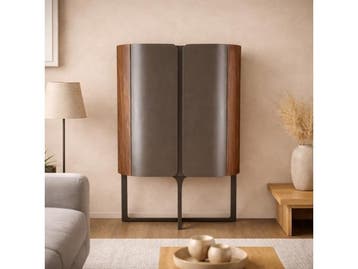 Veiling - Wandkast Walnoot - 160cm - Notenhout bruin - Bronz, Huis en Inrichting, Kasten | Wandmeubels, Nieuw