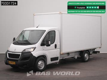 Peugeot Boxer 165PK Laadklep Bakwagen Airco Cruise Camera St, Stof, Gebruikt, Euro 6, Wit