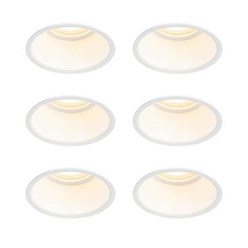 Set van 6 inbouwspots wit GU10 50mm IP44 - Dept, Verzenden, Nieuw