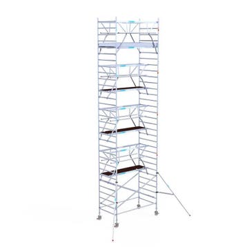 EUROSCAFFOLD steiger dubbele voorloopleuning 135x250x8,2m WH, Doe-het-zelf en Verbouw, Steigers, Verzenden, Nieuw, Rolsteiger of Kamersteiger