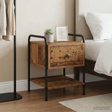 vidaXL Nachtkastje Oud hout Bewerkt hout, Huis en Inrichting, Minder dan 45 cm, Verzenden, Nieuw, Minder dan 55 cm