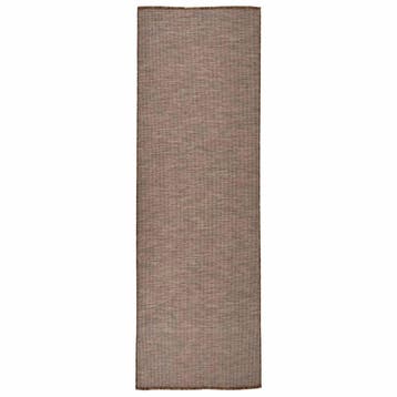 vidaXL Buitenkleed platgeweven 80x250 cm bruin, Verzenden, Nieuw, Bruin