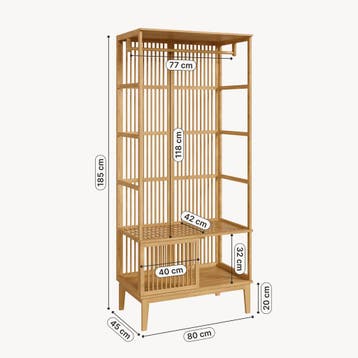 [en.casa] Halmeubel Vemb 185x80x45 cm bamboe, Verzenden, Nieuw