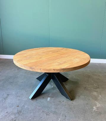 Ronde salontafel met stalen poot -  100 cm, Huis en Inrichting, Ophalen of Verzenden, Nieuw