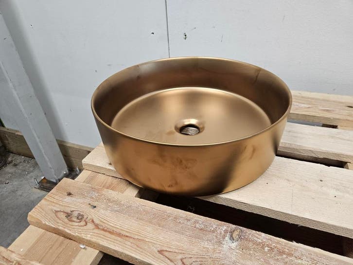 Waskom BWS Ruby 40 x 12 cm Mat Rose Goud, Doe-het-zelf en Verbouw, Sanitair, Bad, Nieuw, Ophalen of Verzenden