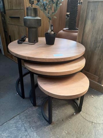 Salontafelset van 3 mangohout, Ophalen, Nieuw, Overige houtsoorten
