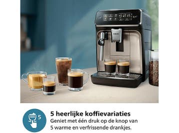 Philips -  Series 3300 Volautomatische Espressomachine Zwart, Verzenden, Nieuw, Espresso apparaat