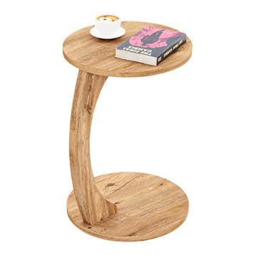 Bijzettafel Holeby 56x38 cm houtkleurig [en.casa], Verzenden, Nieuw