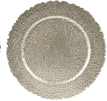 Onderbord Barok Rond Zilver 33 cm, Ophalen of Verzenden, Nieuw