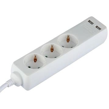 Stekkerdoos met USB - Verlengsnoer met USB - Viron Serino -, Ophalen of Verzenden, Nieuw