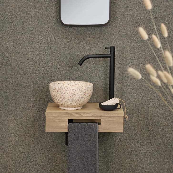 Fonteinplank Differnz Hout 40x25x10cm Licht Eiken, Doe-het-zelf en Verbouw, Sanitair, Overige typen, Nieuw, Ophalen of Verzenden