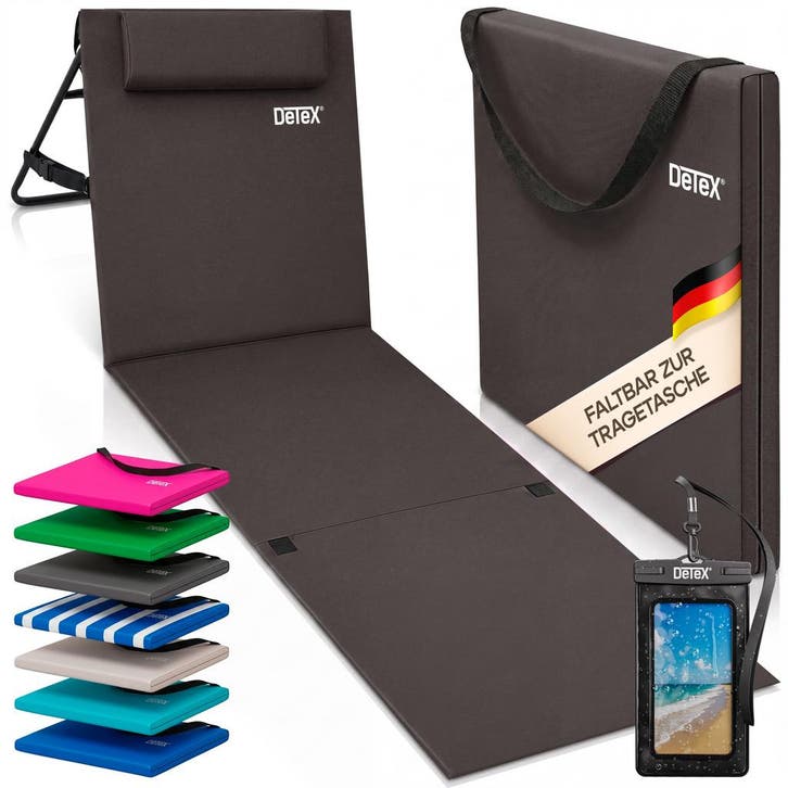 Strandmat Antraciet 158x56x46cm gestoffeerd (Tafels-Stoelen), Tuin en Terras, Overige Tuin en Terras, Nieuw, Verzenden