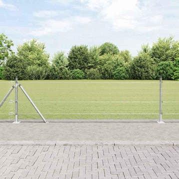 vidaXL gelast draadhek met betonnen voetstuk 100 x 0,5 m, Verzenden, Nieuw, IJzer