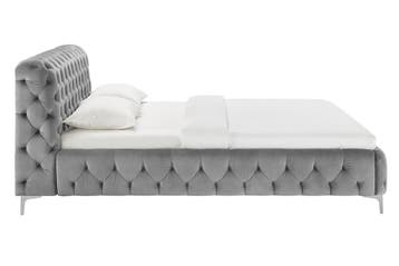 Design tweepersoonsbed MODERN BAROK 180x200cm grijs fluweel, Ophalen of Verzenden, Nieuw