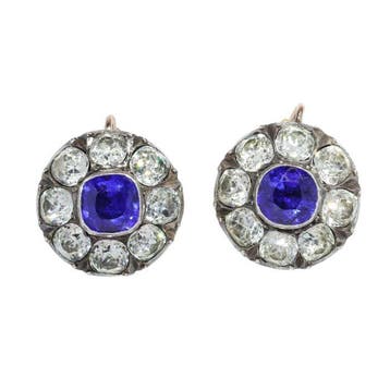 Oorbellen - 18 karaat Roségoud - Strass, Antiek 1850, Nieuw