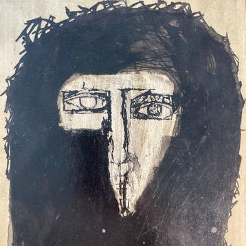 Yves Ganne (1931-2019) - Visage expressionniste