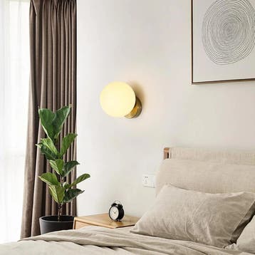 Moderne Wand en Plafondlamp E27 Glazen Bol Goud, Verzenden, Nieuw