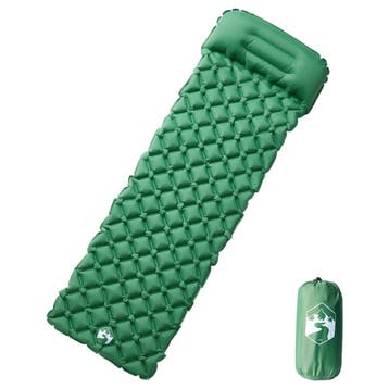 vidaXL Kampeermatras met kussen opblaasbaar 1-persoons groen, Verzenden, Nieuw