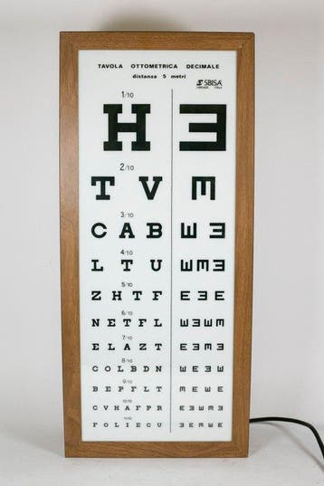 Medisch optisch instrument - tavola ottometrica decimale