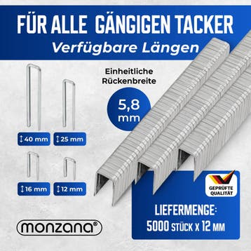 Tacker nieten - 5000 stuks - L= 12mm, B= 5,8mm (Gereedschap), Verzenden, Nieuw