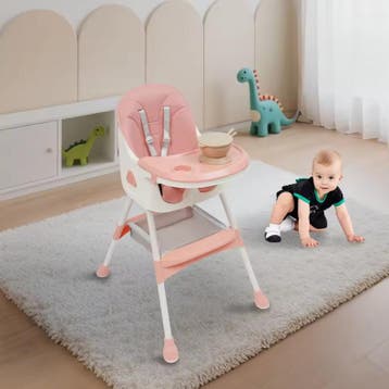 Verstelbare baby kinderstoel met dubbel dienblad, Verzenden, Nieuw