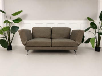 Brühl Moule Sofa bruin slaapbank designbank, Tweepersoons, Ophalen of Verzenden, Zo goed als nieuw, Rechte bank