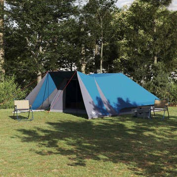 vidaXL Tipi Tent 12-persoons Blauw taft, Verzenden, Nieuw, Tot en met 2