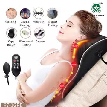 Shiatsu Massagekussen Elektrisch Nek Rug Schouder Massager, Verzenden, Nieuw
