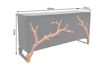 Dressoir FOREST 160 cm 3D mangohout zwartbruin - 46199, Ophalen of Verzenden, Nieuw