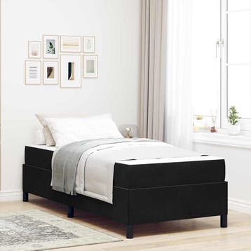 vidaXL Bedframe Zwart 100 x 200 cm Stof, Eenpersoons, Verzenden, Zwart, Nieuw