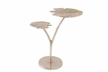 Decoratieve bijzettafel GINKGO LEAFS 50cm zilver handgemaakt, Ophalen of Verzenden, Nieuw