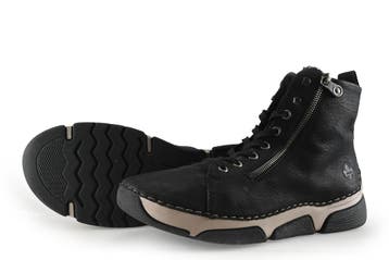 Rieker Veterboots in maat 42 Zwart, Verzenden, Zwart, Overige typen, Gedragen