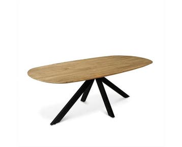 Eettafel Runa Deens ovaal mangohout 160 cm - Naturel, Ophalen of Verzenden, Nieuw
