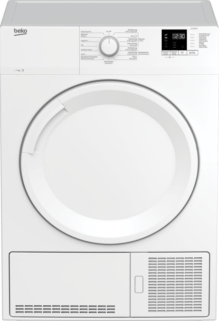 Beko DC72301BX - Condensdroger - 7 kg - AquaWave - 65 dB -, Witgoed en Apparatuur, Wasdrogers, Zo goed als nieuw, Voorlader, 85 tot 90 cm
