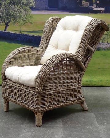 Naturel lounge balkonset 2-delig naturel rotan wit, Tuin en Terras, Ophalen of Verzenden, Nieuw