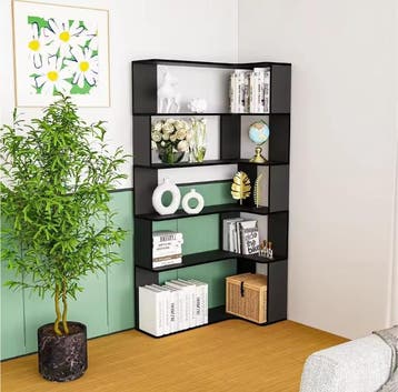 Hoekboekenkast 5 Lagen – Open Wandkast met LED Verlichting, Huis en Inrichting, Kasten | Boekenkasten, Verzenden, Nieuw