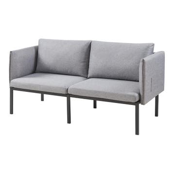 2-zitsbank Kamar 158x79x63 cm grijs en zwart [en.casa], Verzenden, Nieuw