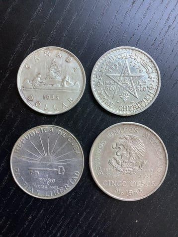 Wereld. Lot of silver coins 1935-1956 (Zonder minimumprijs)