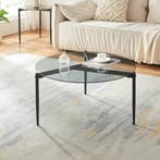 Salontafel Ulökantaa Ø80x40 cm grijs [en.casa], Verzenden, Nieuw