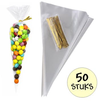 Fako Bijoux - 50x Cellofaan Puntzakken 30x16cm - Puntzak, Diversen, Verzenden, Nieuw
