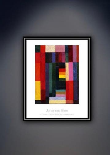 Johannes Itten - “Horizontal-Vertikal, 1915”. - 90 x 70 cm., Antiek en Kunst